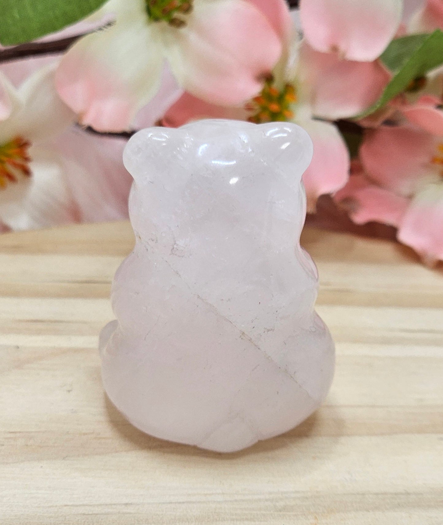 Rose Quartz Bear Carving
