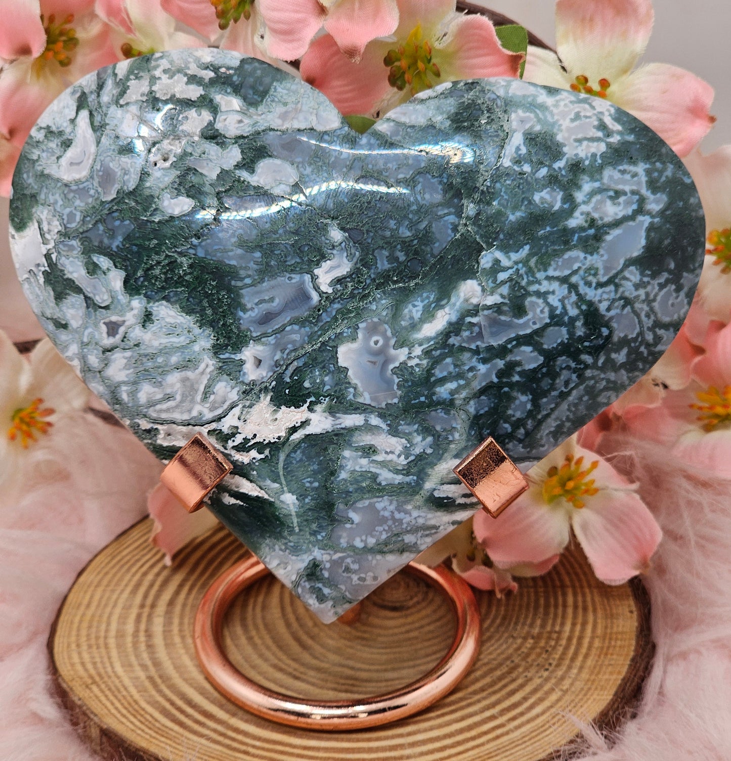 Moss Agate Heart