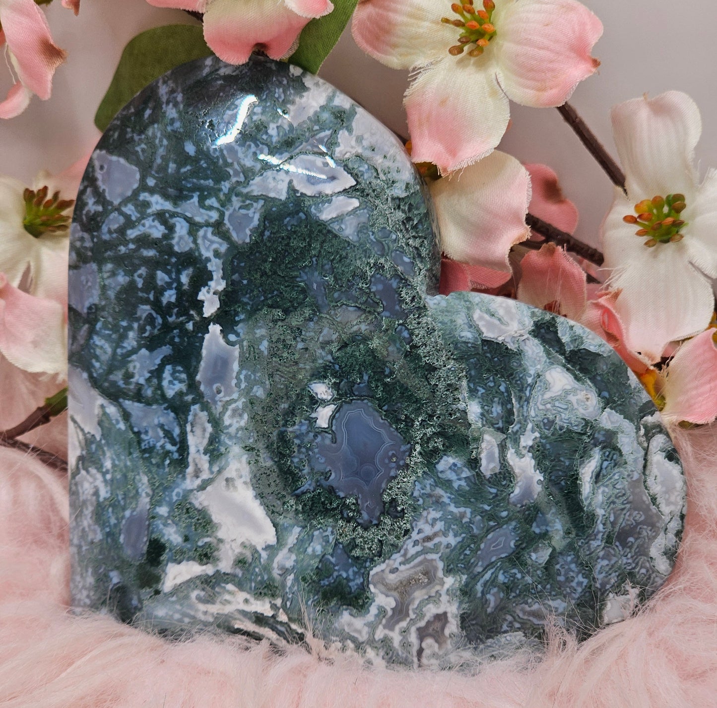 Moss Agate Heart