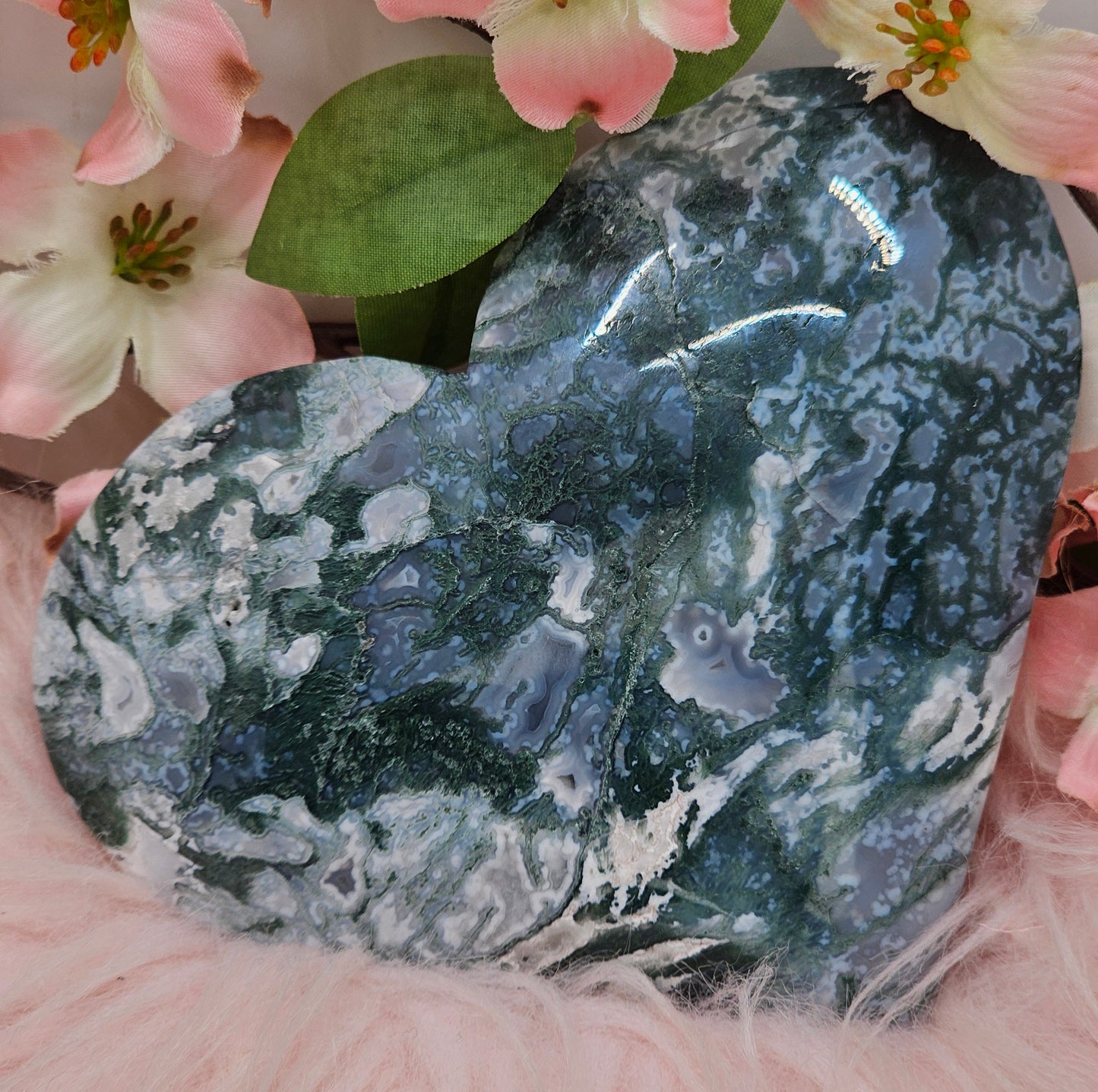Moss Agate Heart