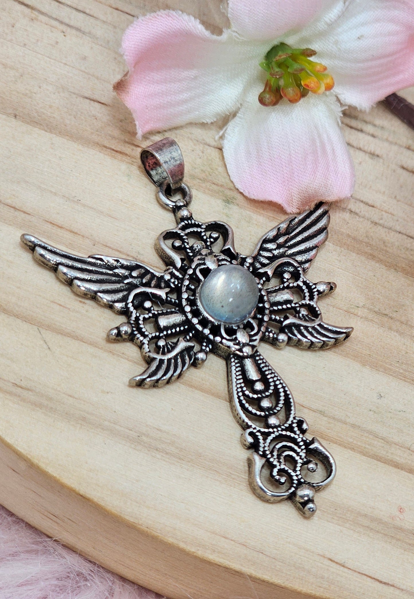 Labradorite Cross Pendent