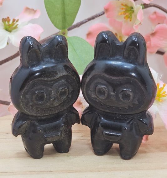 Obsidian Labubu Carving