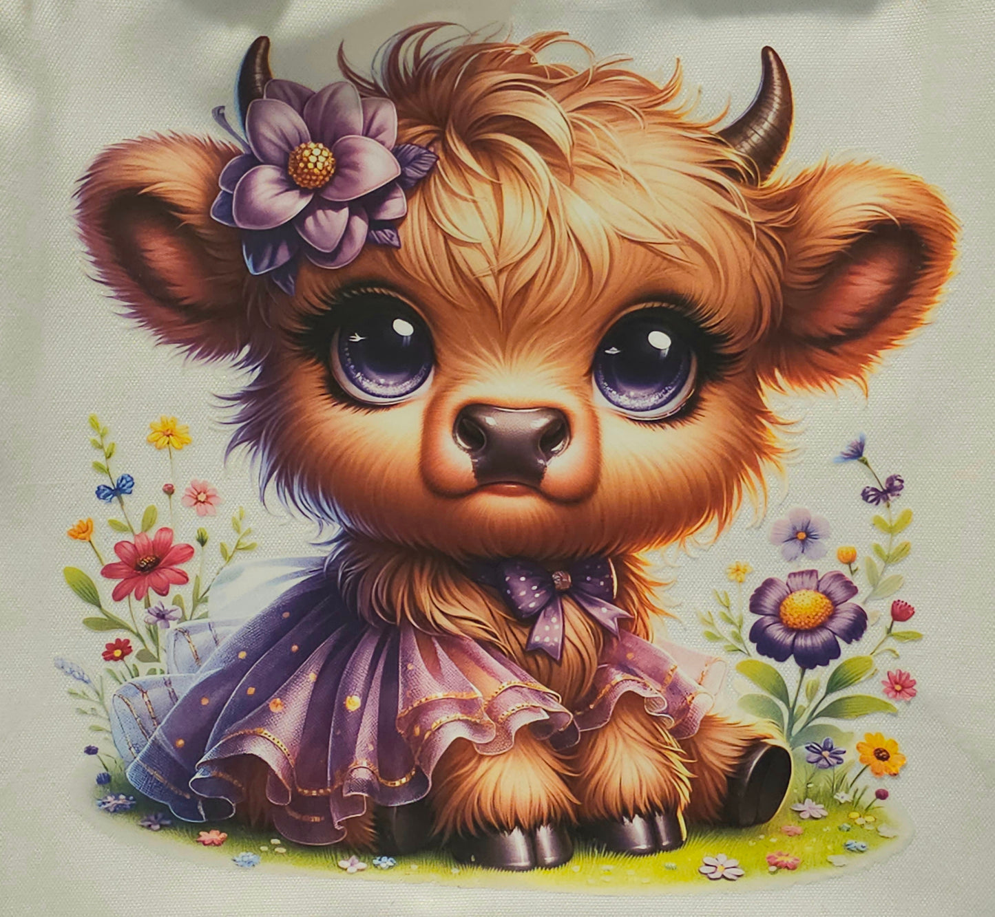 Large Highland Cow Jute Shopper