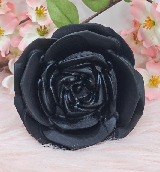 Obsidian Rose With Stand