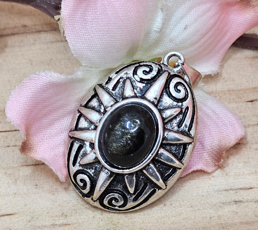 Gold Sheen Obsidian Pendent