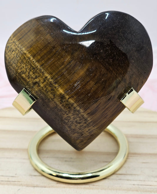 Tigers Eye Heart With Stand
