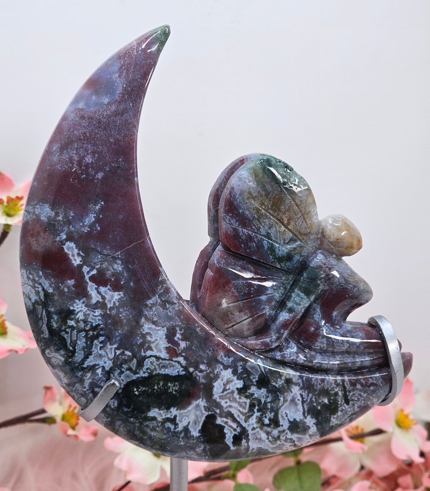 Moss Agate Moon Fairy