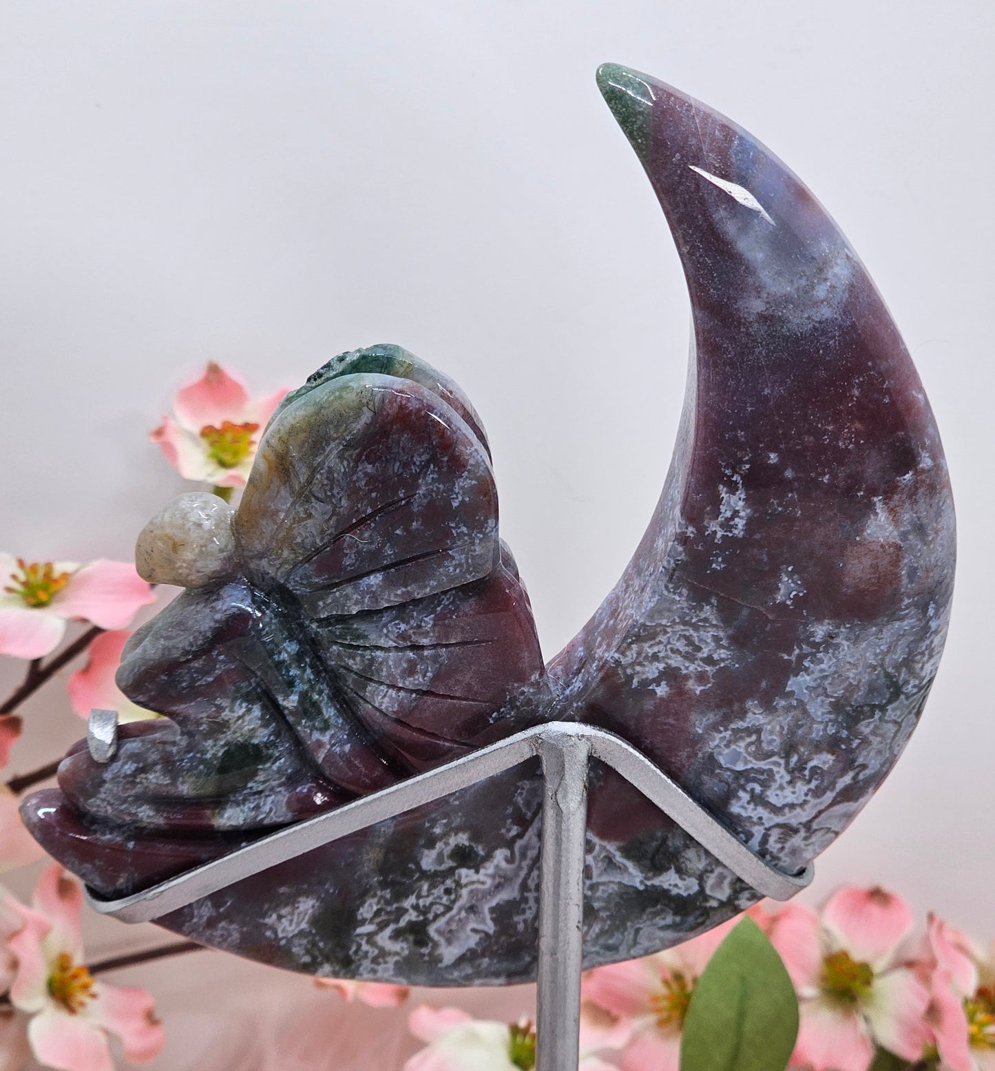 Moss Agate Moon Fairy