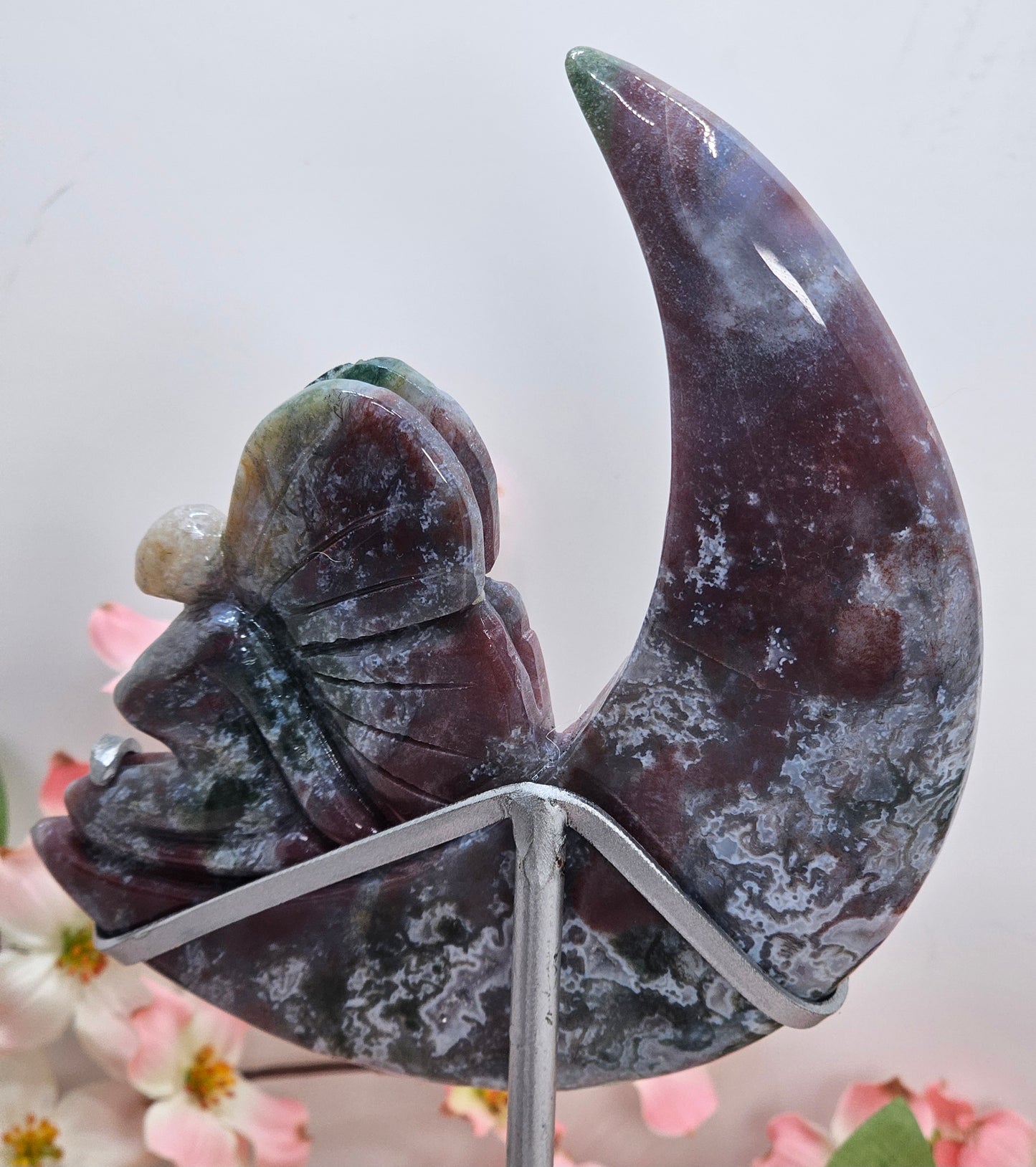 Moss Agate Moon Fairy