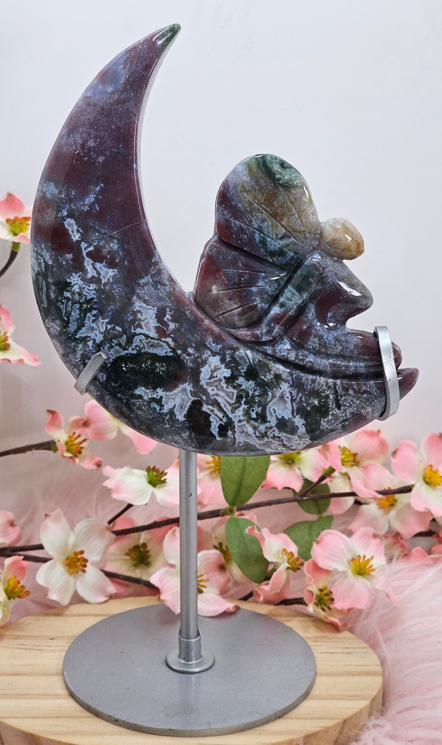 Moss Agate Moon Fairy