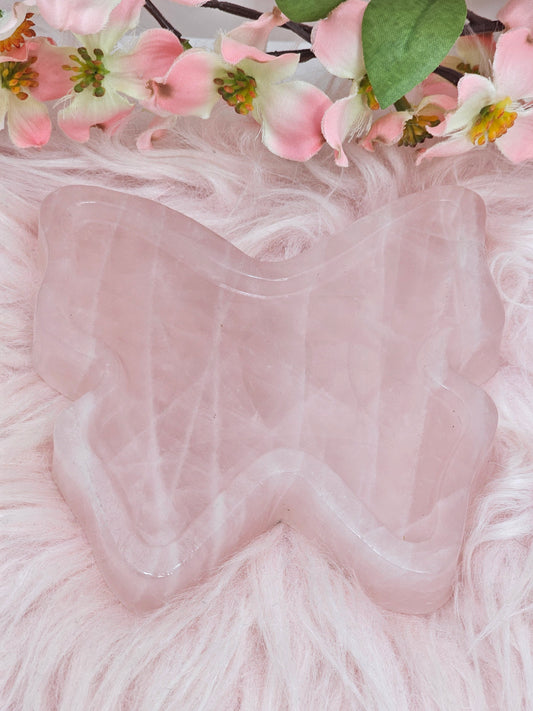 Rose Quartz Butterfly Trinket Dish
