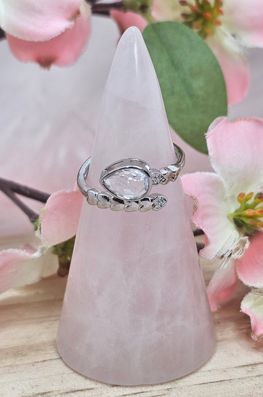 Clear Quartz Snake Ring