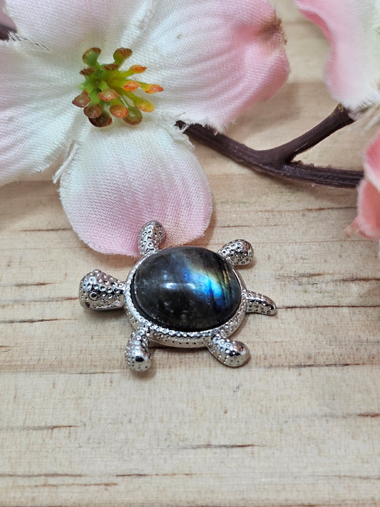 Labradorite Turtle Pendent