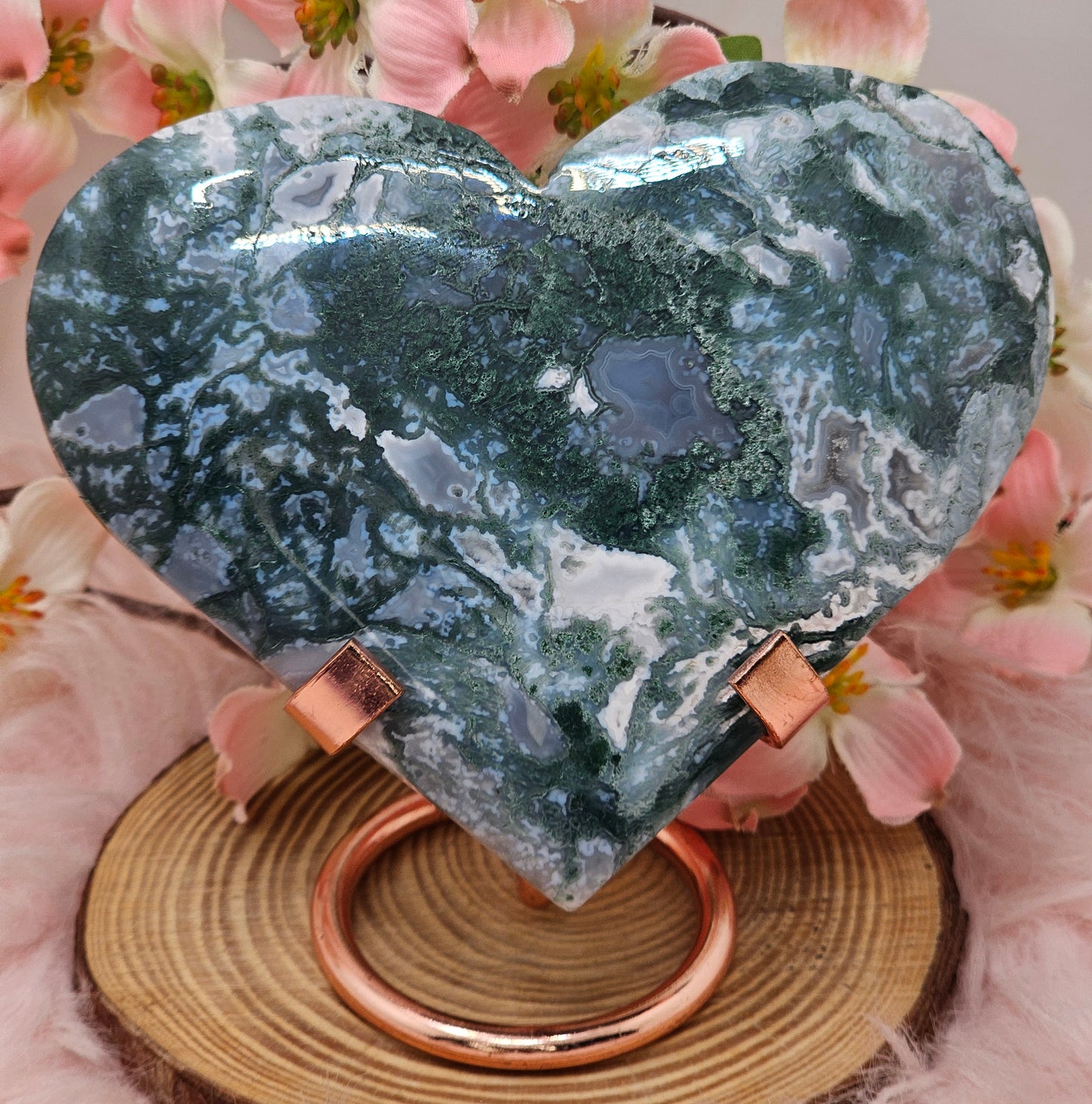 Moss Agate Heart