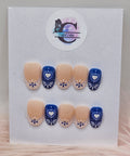 Blue Hearts 24pc Nail Set