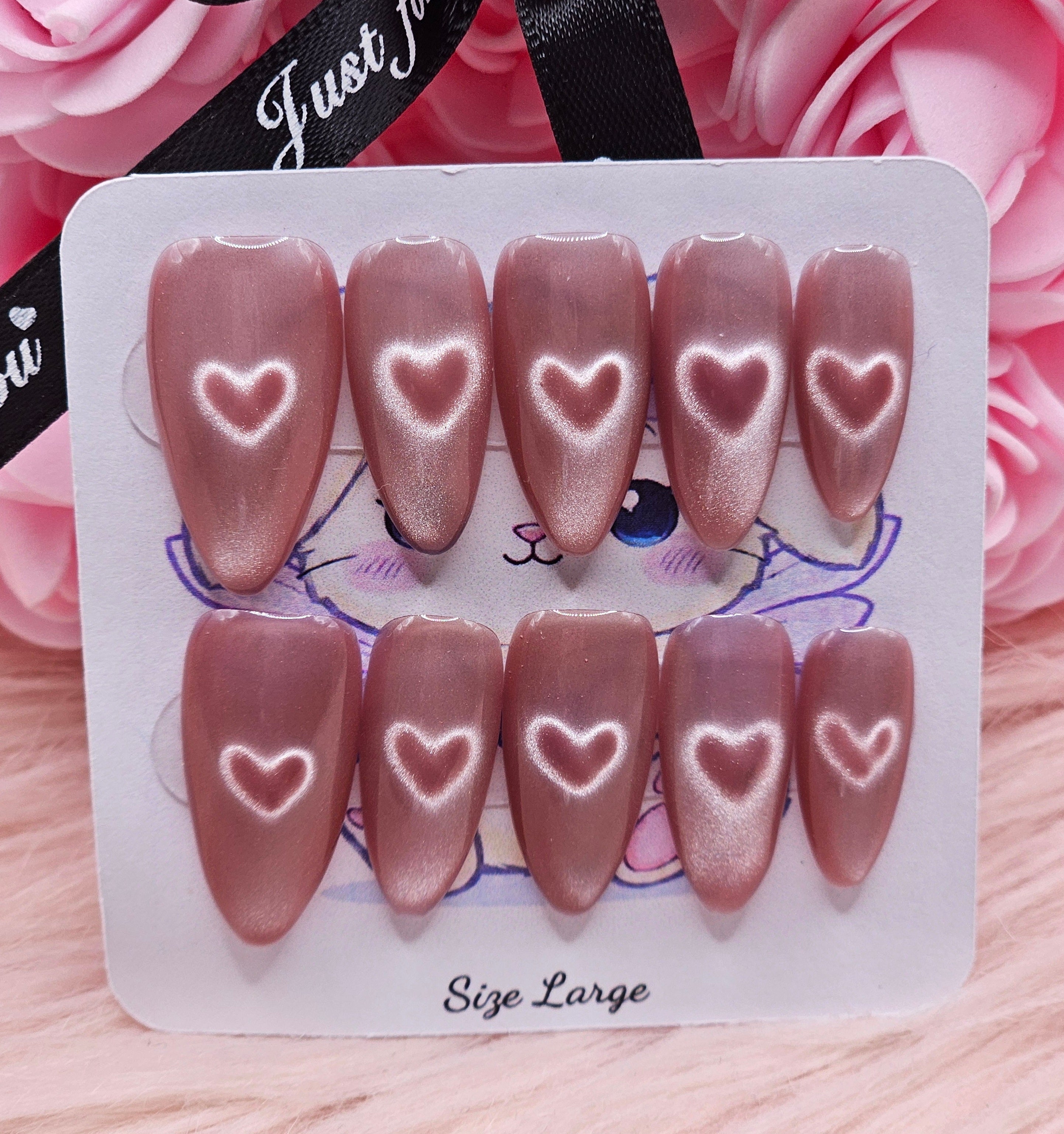 Aura Heart 10 Press-On Nail Set - Size L