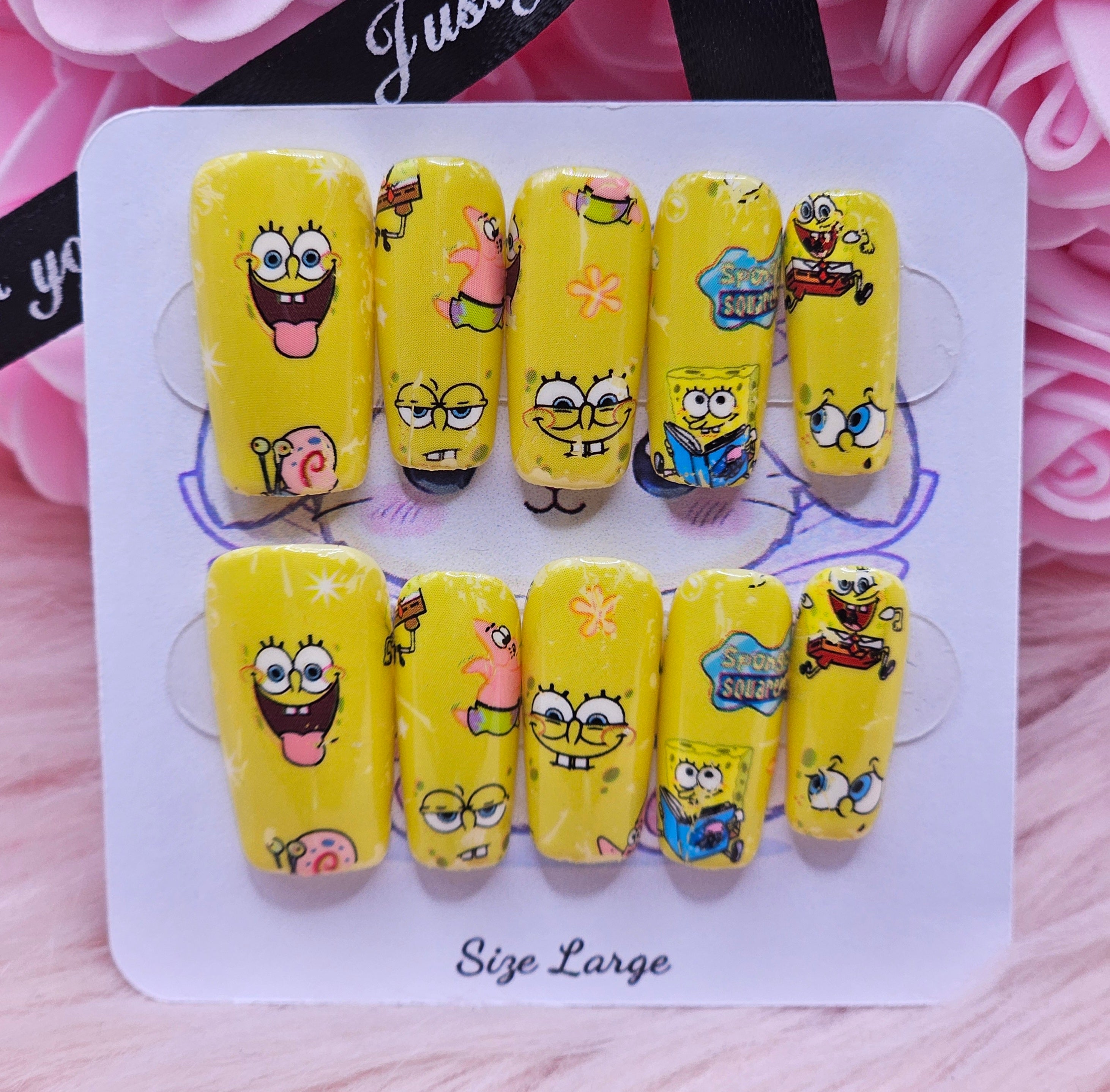 Spongebob 10pc Press-On Nail Set -Large