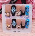 Blue Bloom 10pc Press-On Nail Set - Large