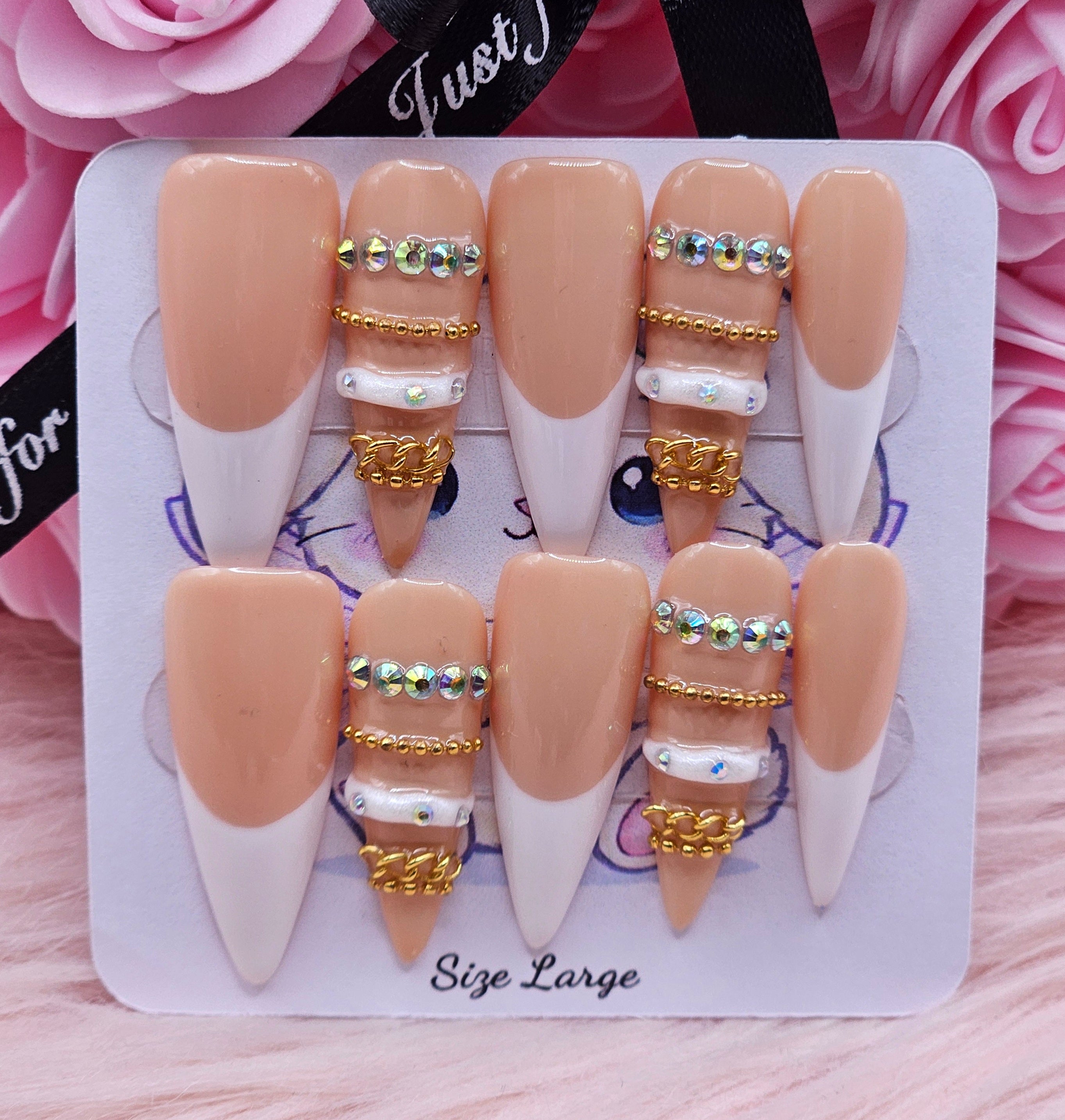 Luxe Stiletto 10pc Press-On Nail Set - Large