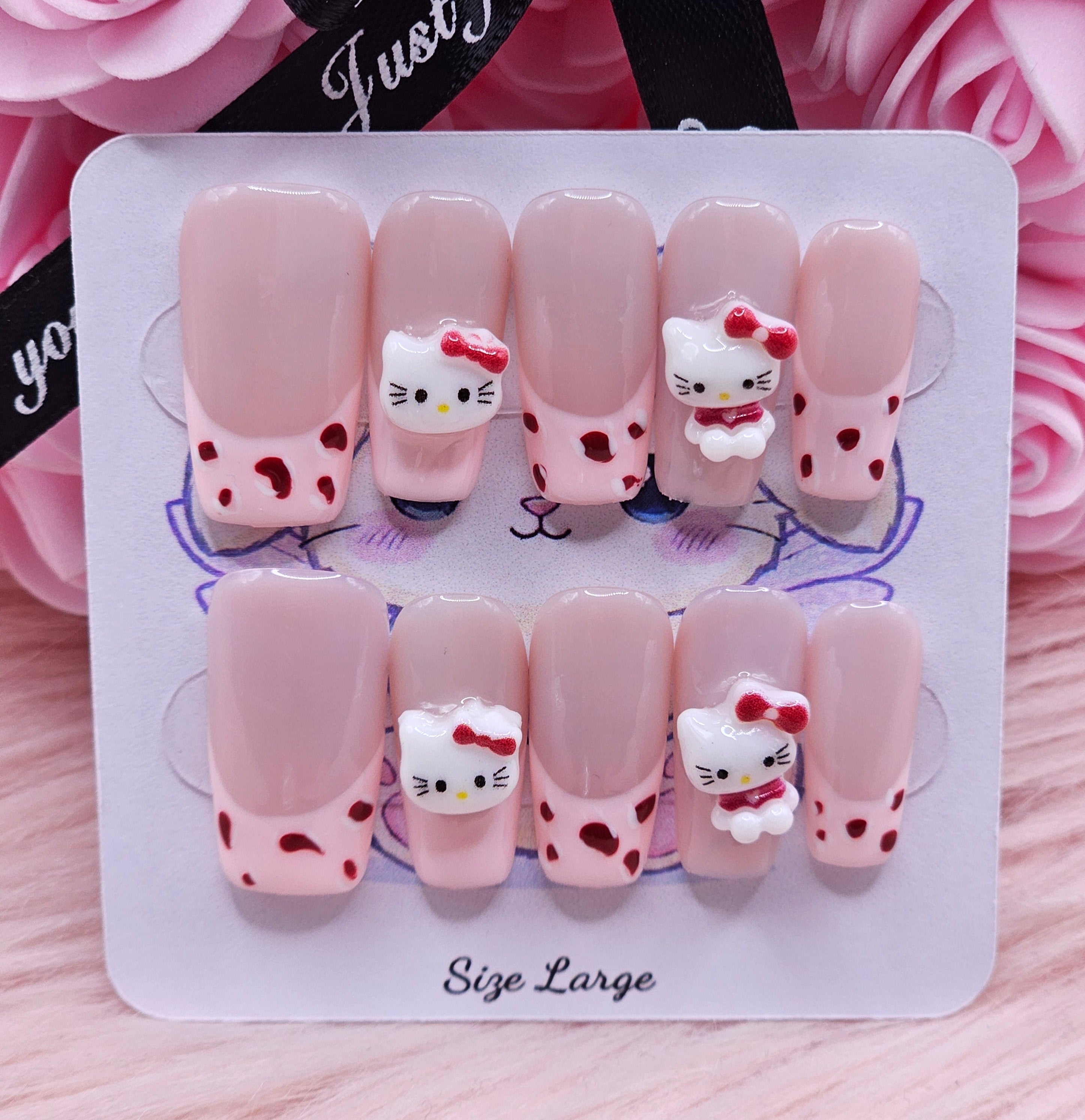 Poka Dot HK 10pc Press-On Nail Set- Large