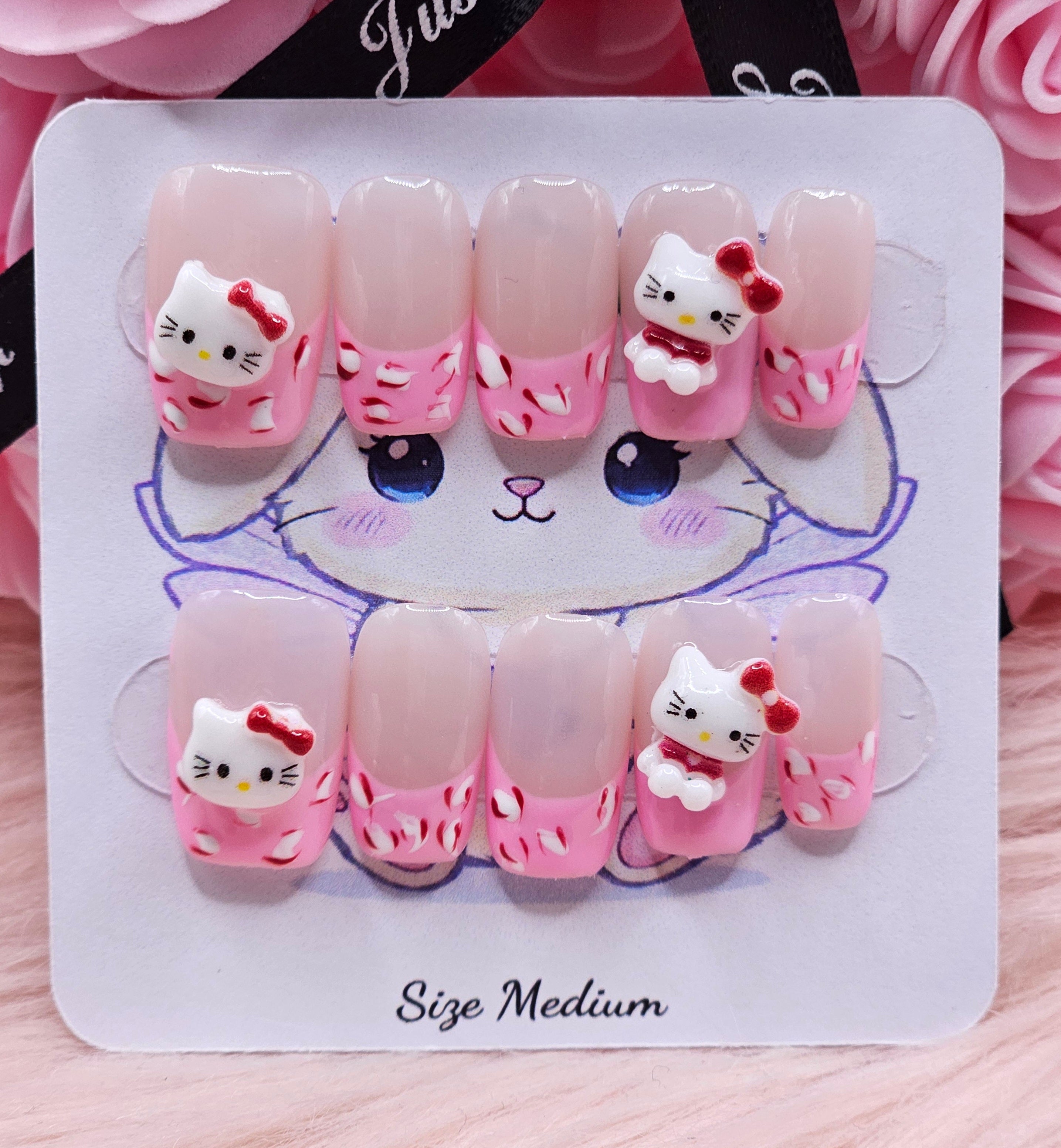 Sweet Kitty 10pc Press-On Nail Set - Medium