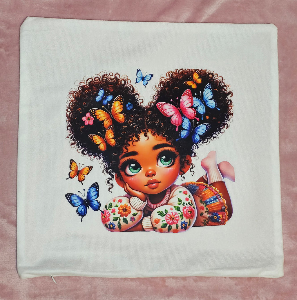 Butterfly Girl Cushion Cover - 40x40cm