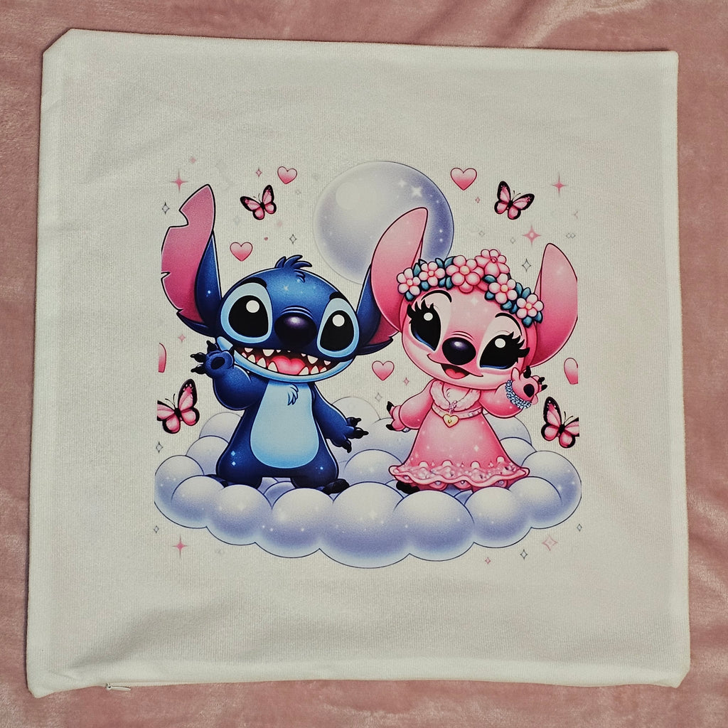 Cute Blue & Pink Alien Cushion - 40x40cm