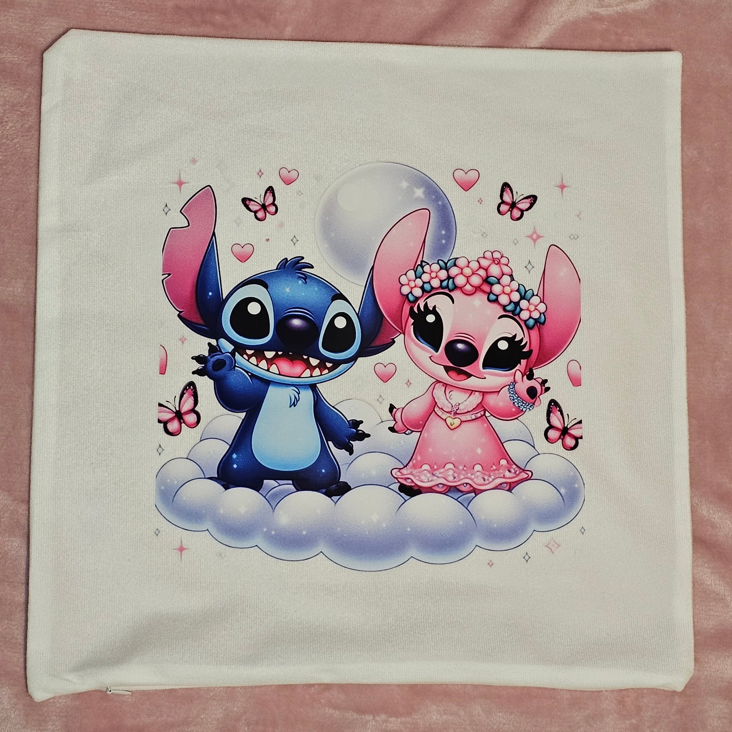 Cute Blue & Pink Alien Cushion - 40x40cm