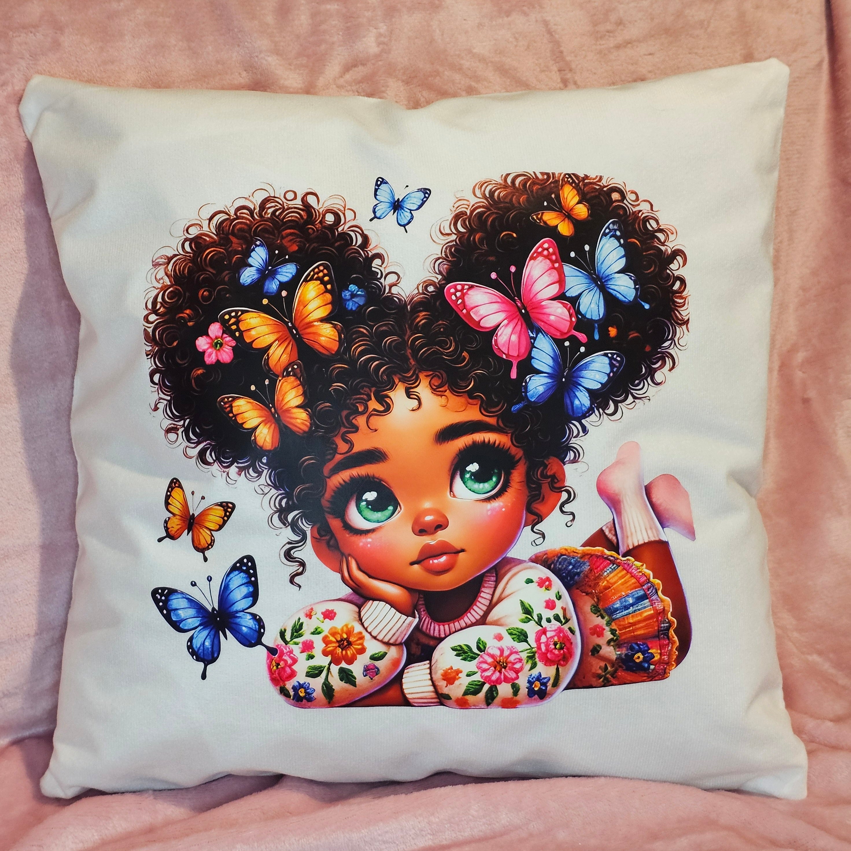 Butterfly Girl Cushion Cover - 40x40cm