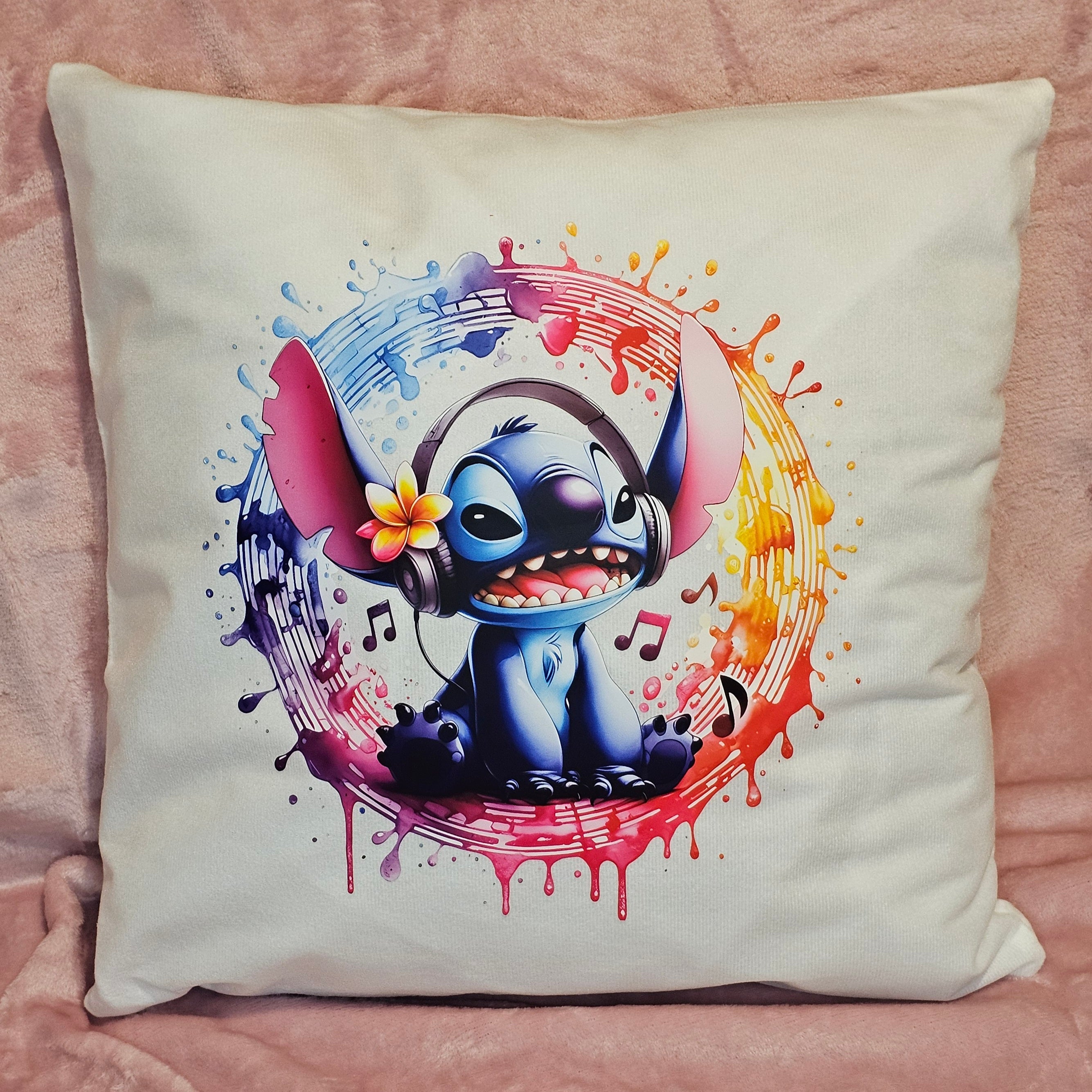 Cute Headphones Alien Cushion Cover