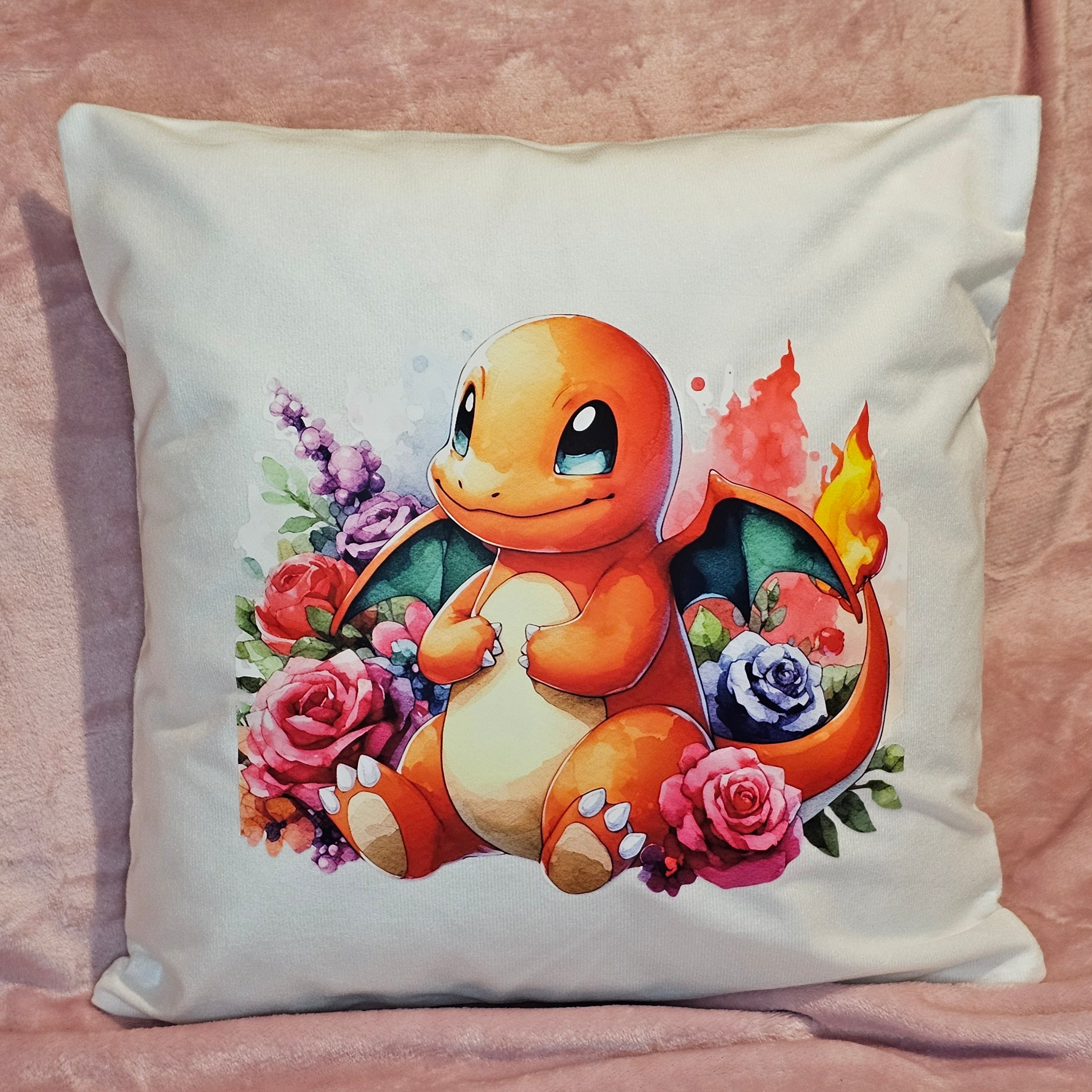Floral Fire Dragon Cushion Cover - 40x40cm