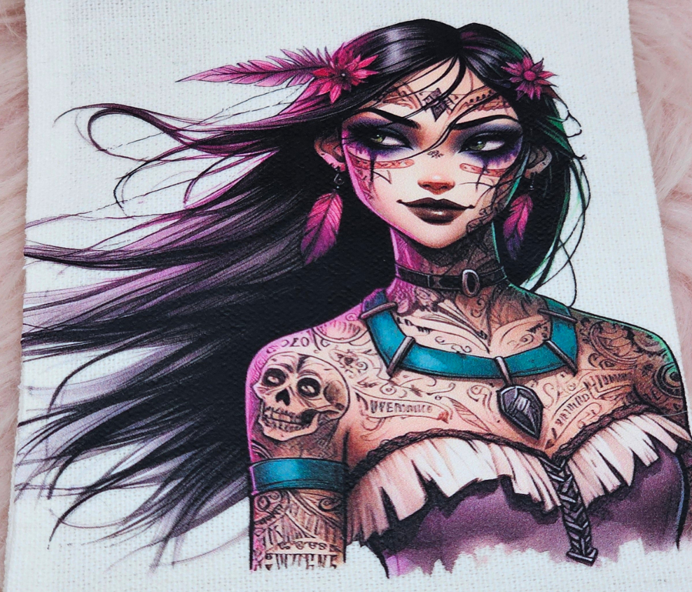 Tattoo Pocahontas Drawstring Bag