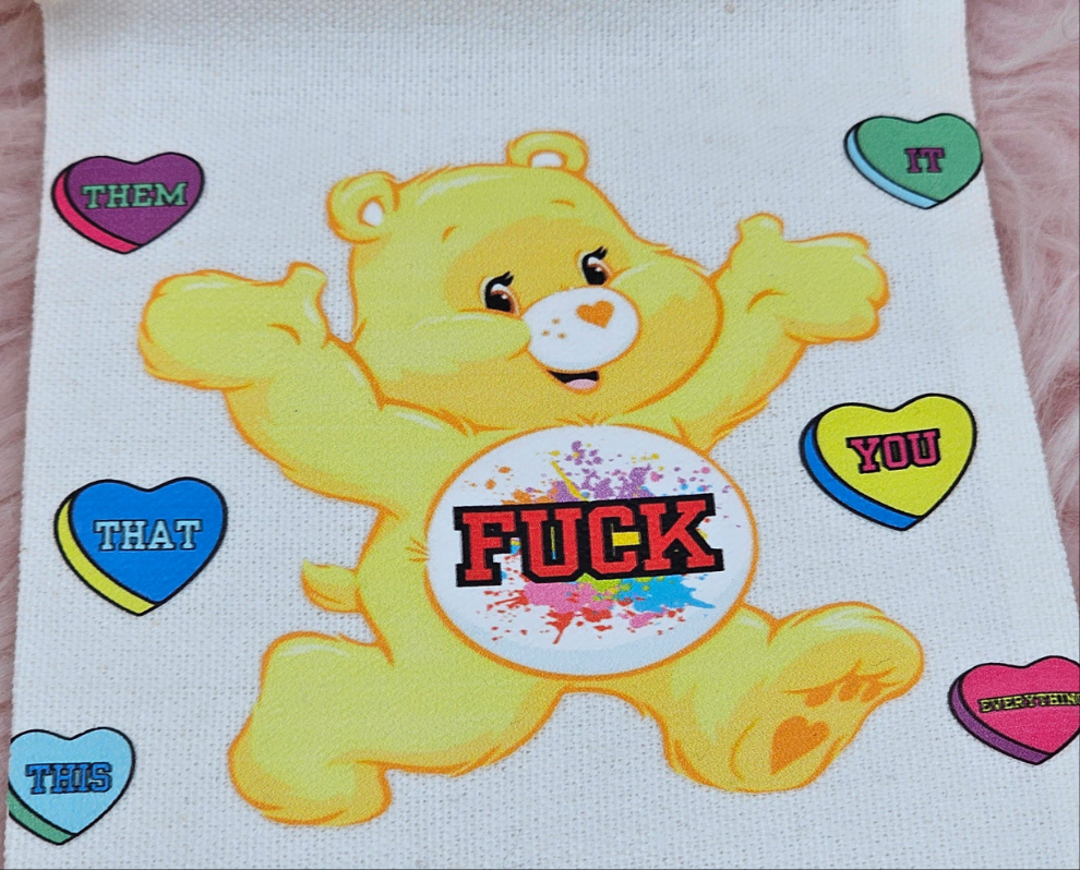 Swear Bear Drawstring Bag