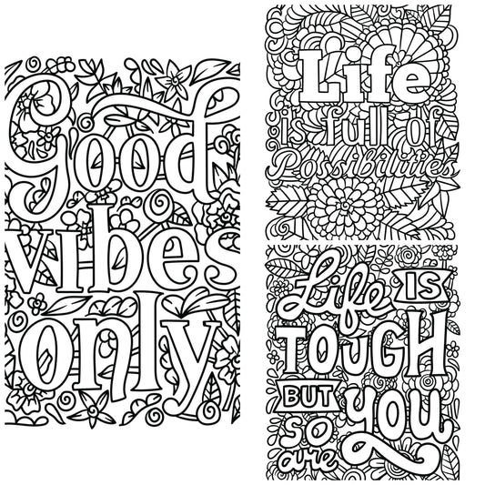Motivational Quotes Colouring Set