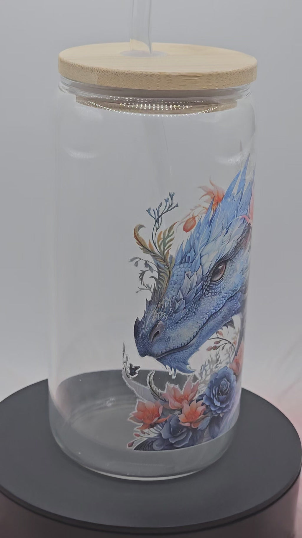 Blue Dragon Can Glass