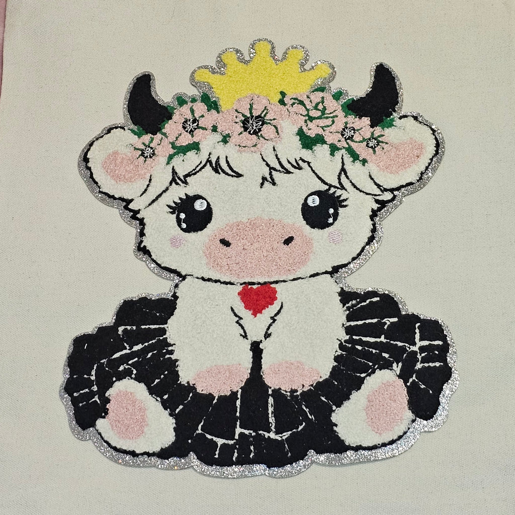 Princess Highland Cow Canvas Tote Bag