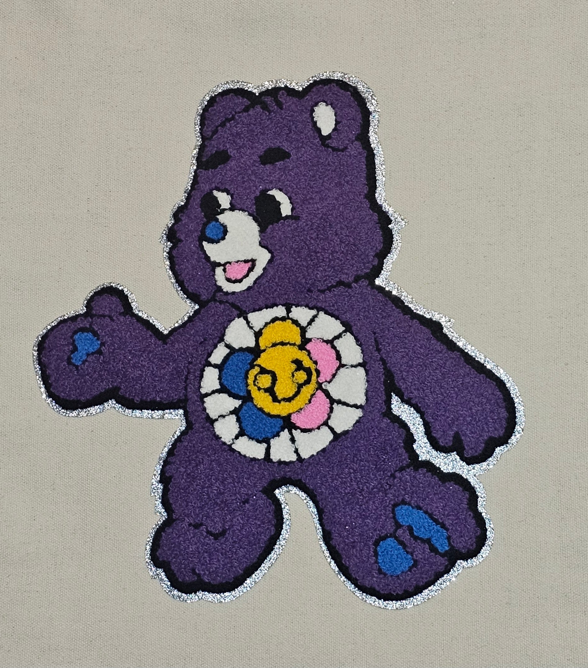 Purple Bear Canvas Tote Shopper Bag