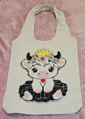 Princess Highland Cow Canvas Tote Bag
