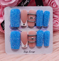 Icy Blue Sparkle 10pc Press-On Nail Set - Large