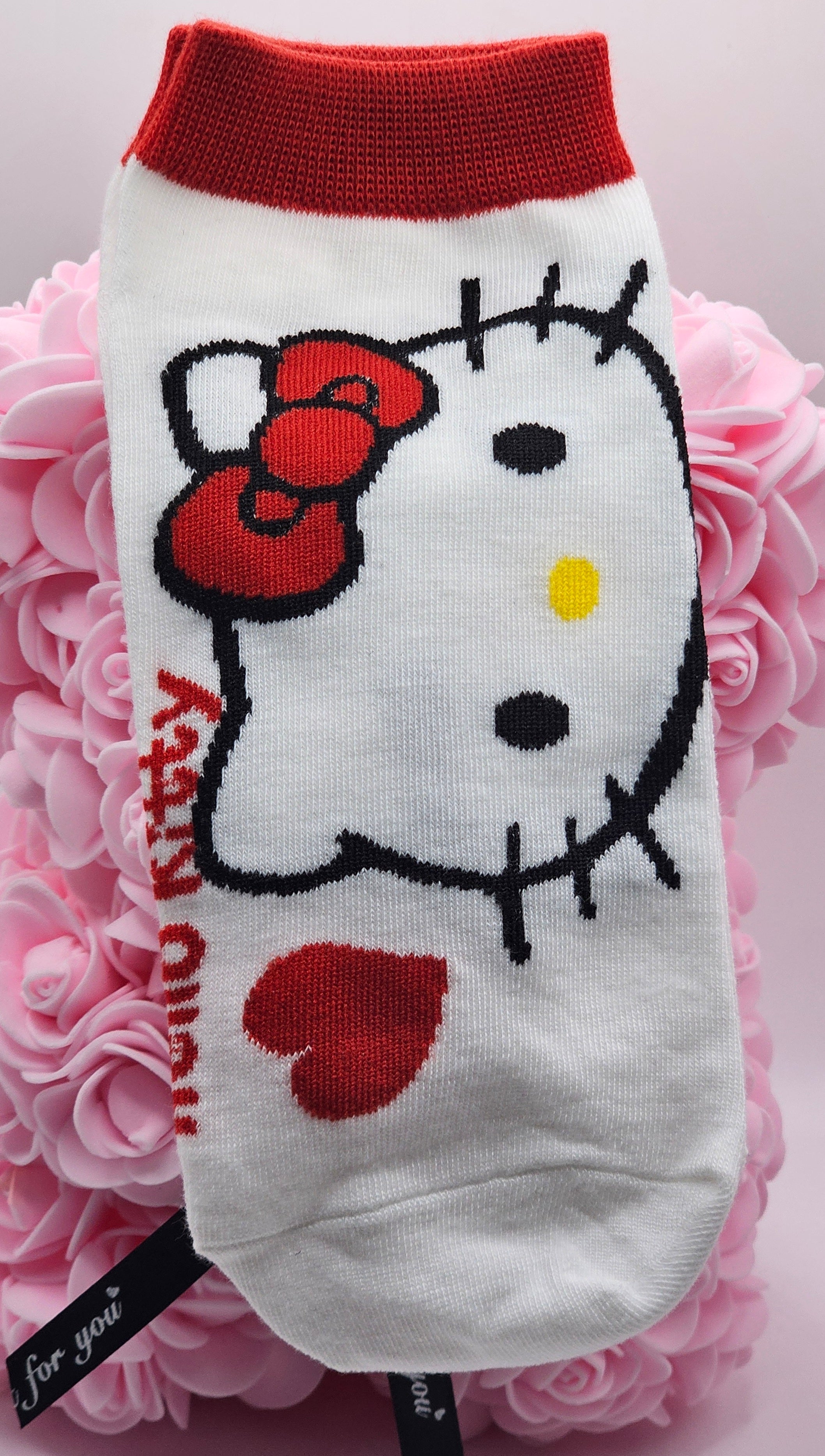 Hello Kitty Classic Face Ankle Socks