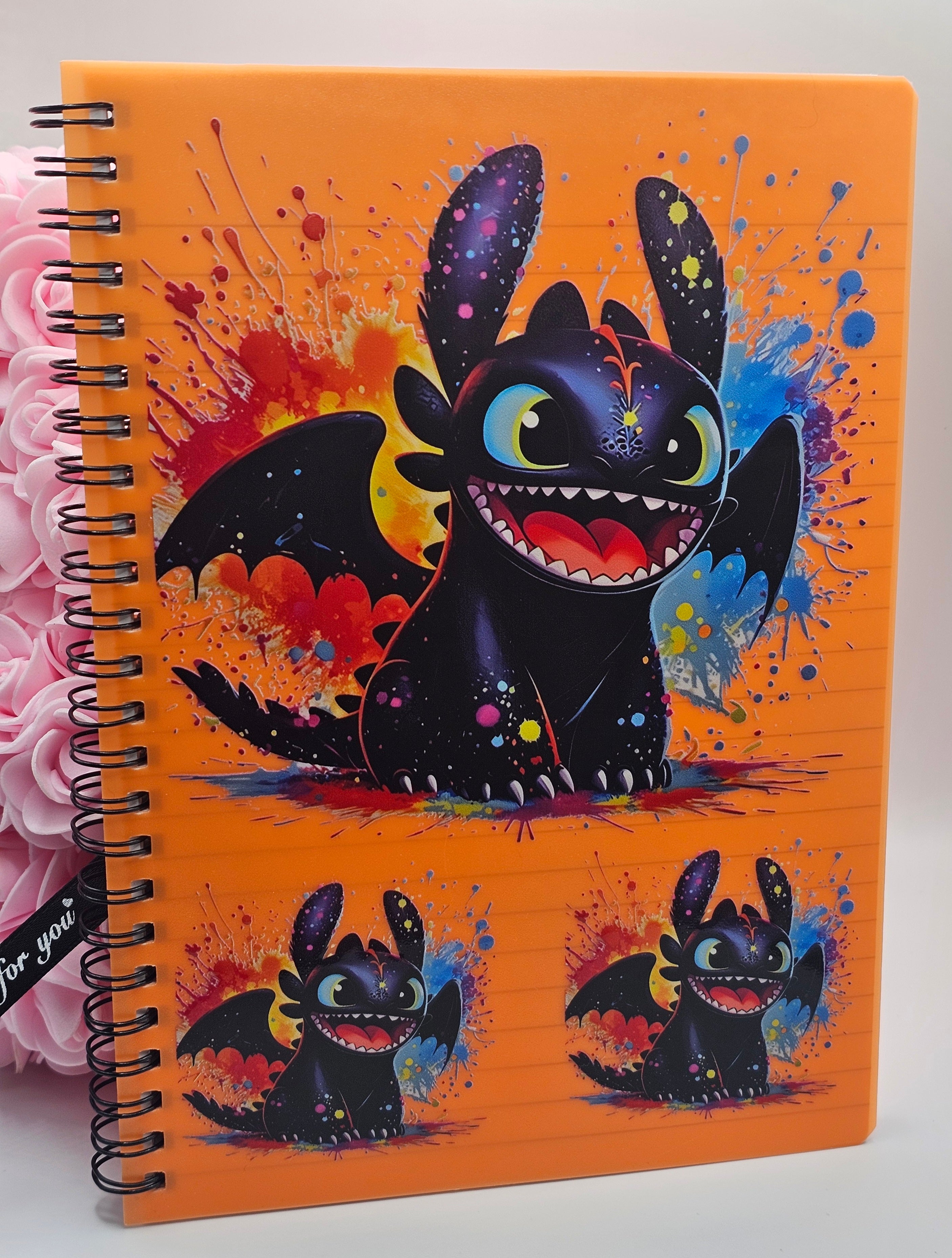 Paint Splash Dragon Spiral Notebook