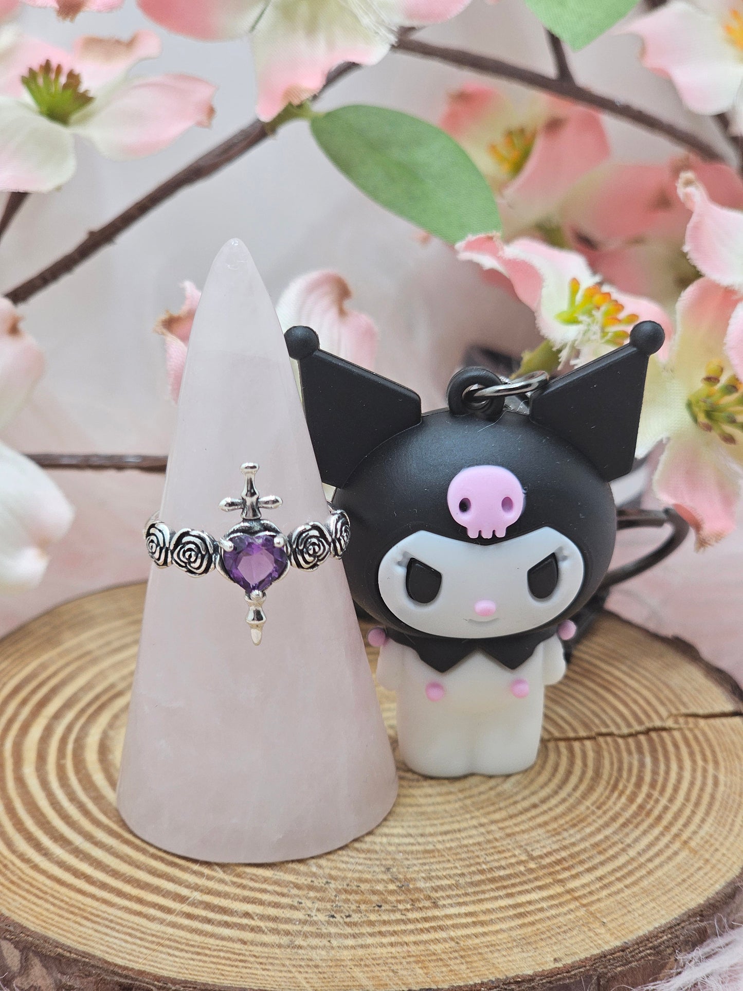 925 Amethyst Heart Ring