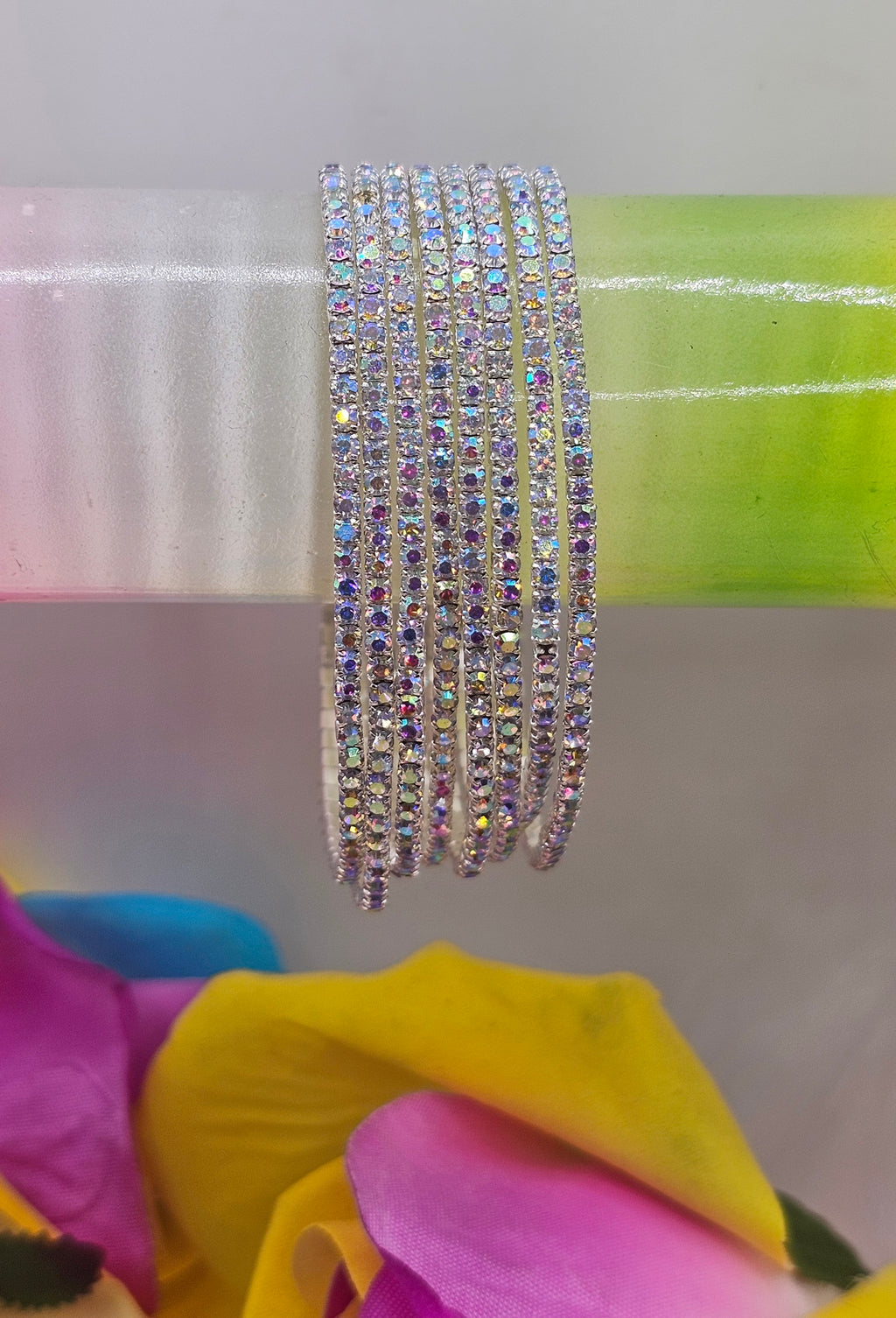 6 Piece Rhinestone Sparkle Fashion Bracelet Set