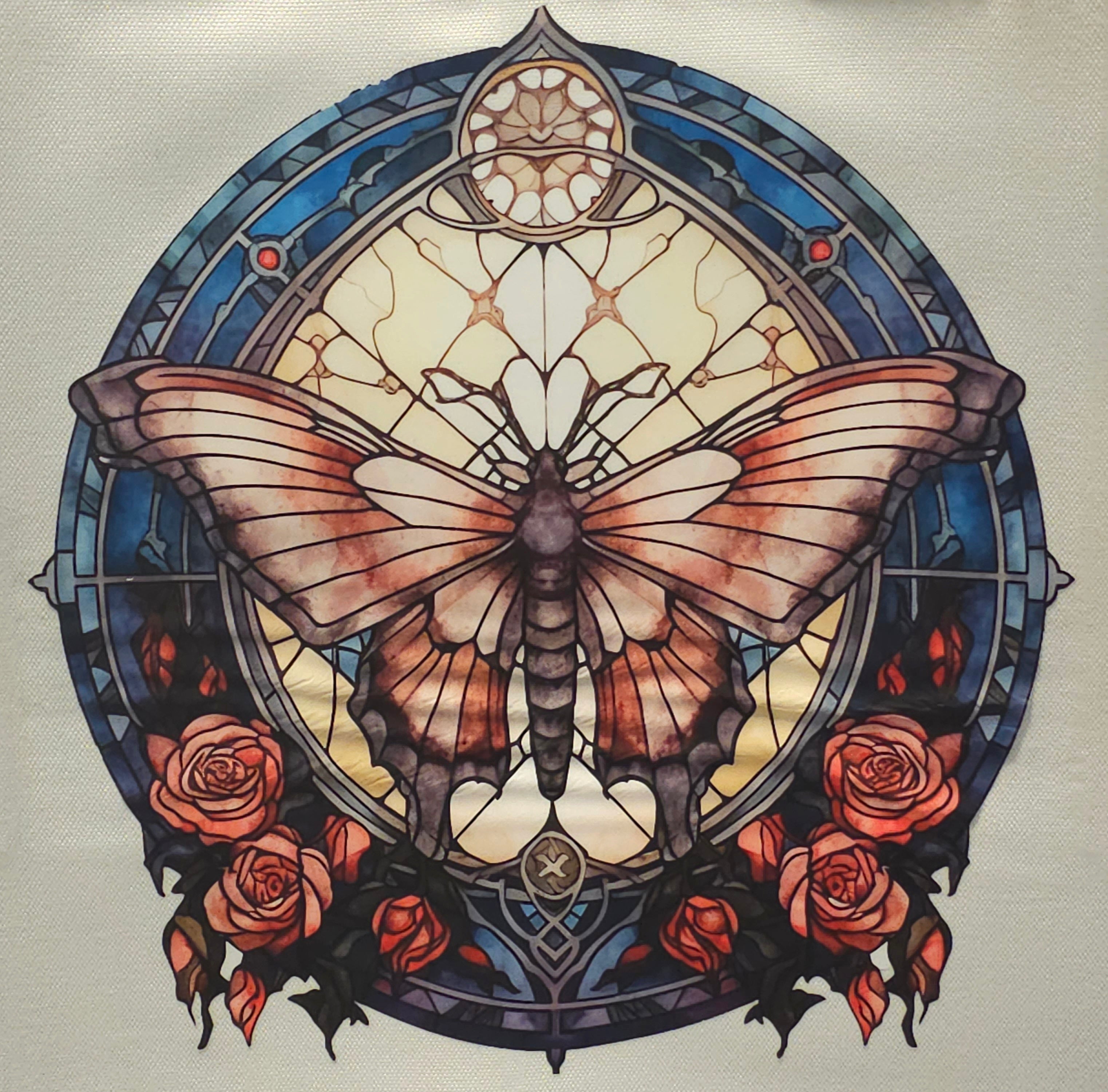 Butterfly Jute Tote Shopper