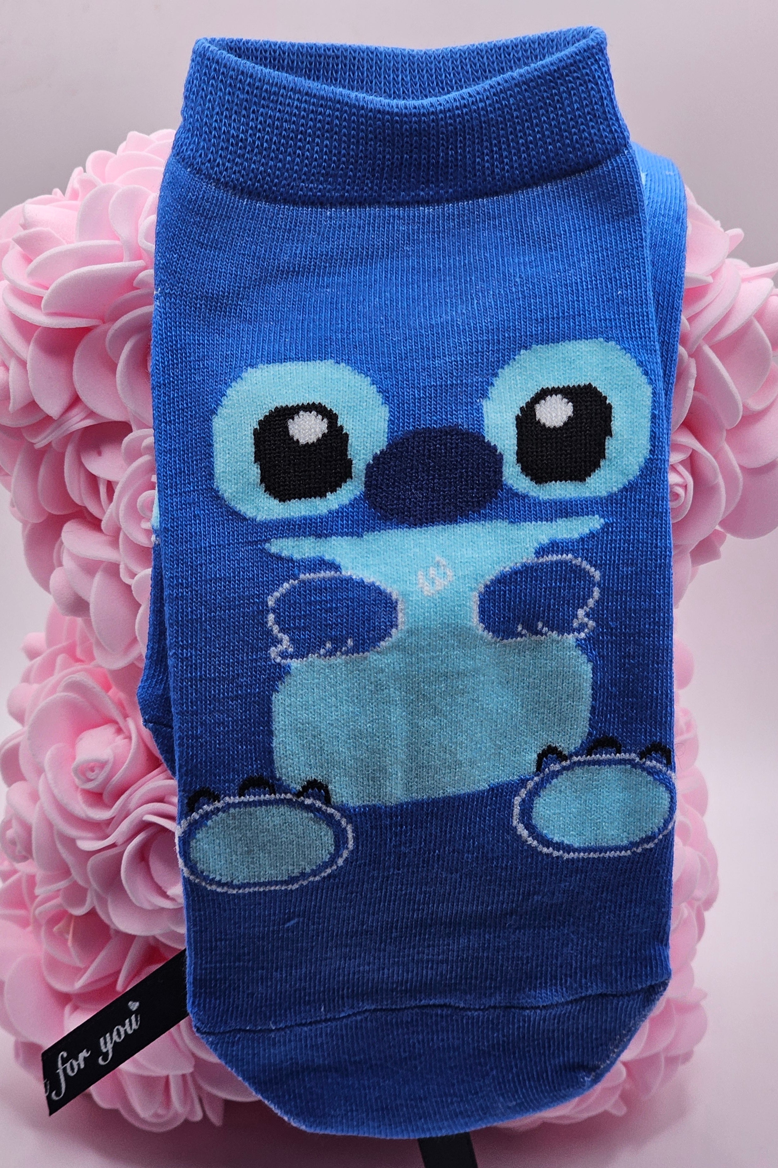 Stitch Full Body Blue Ankle Socks