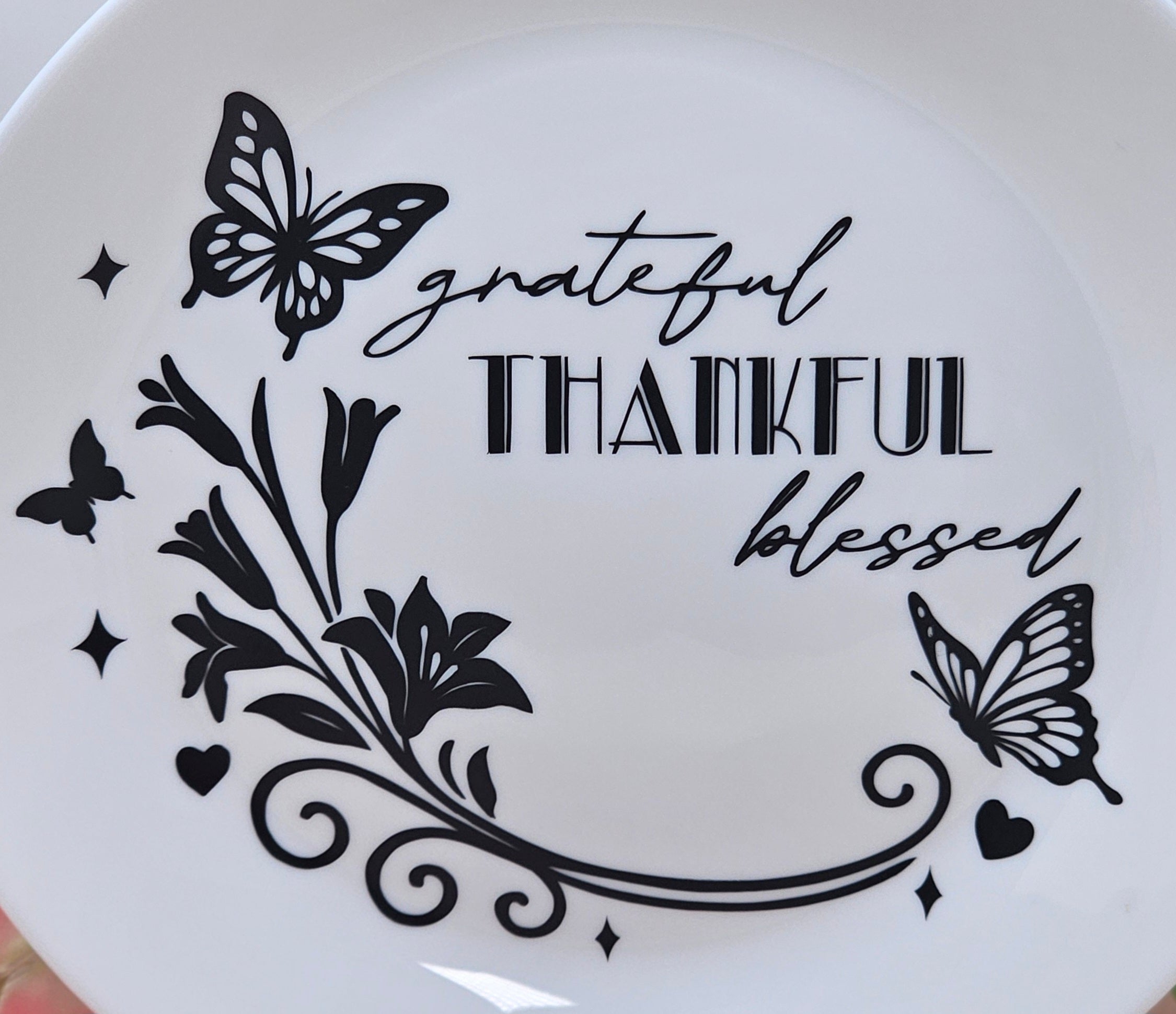 Greatful, Thankful, Blessed Display Plate