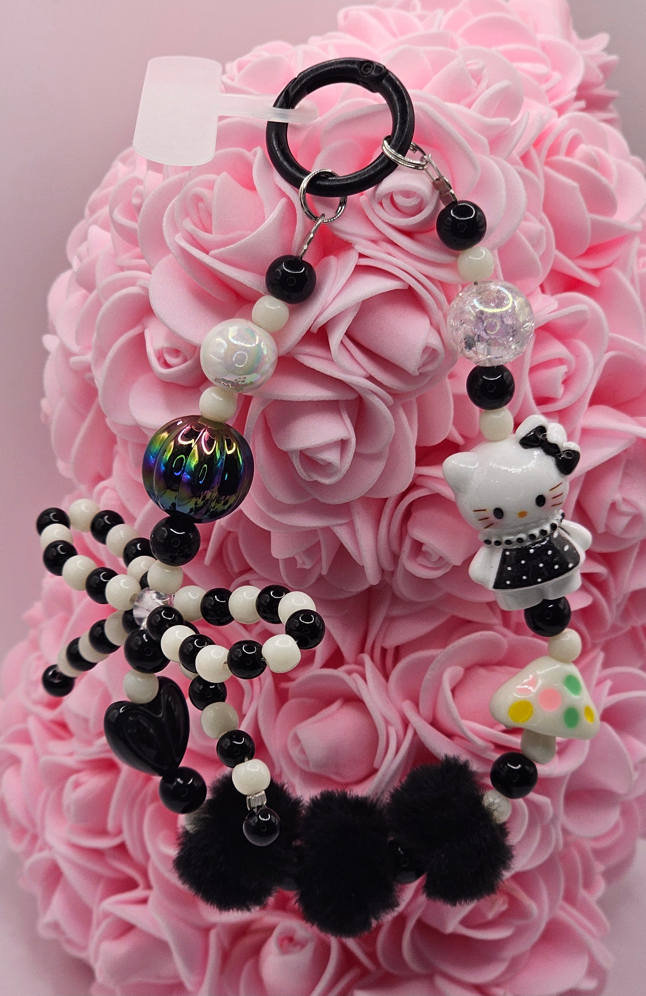 Bow Hello Kitty Beaded Phone Charm