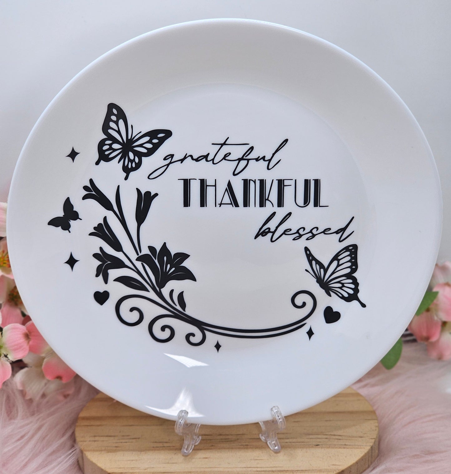 Greatful, Thankful, Blessed Display Plate