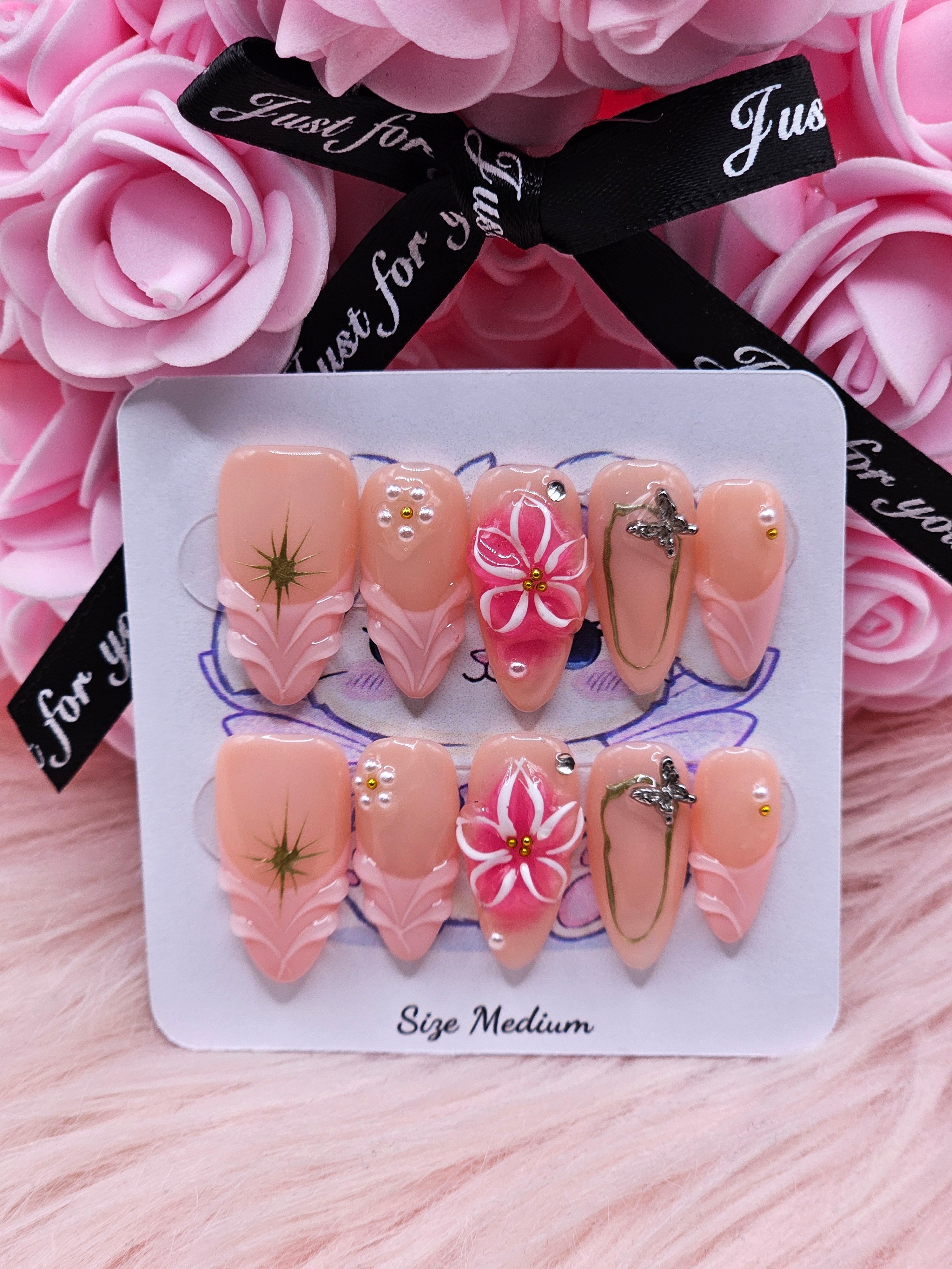 Star Petal 10pc Press-On Nail Set - Medium