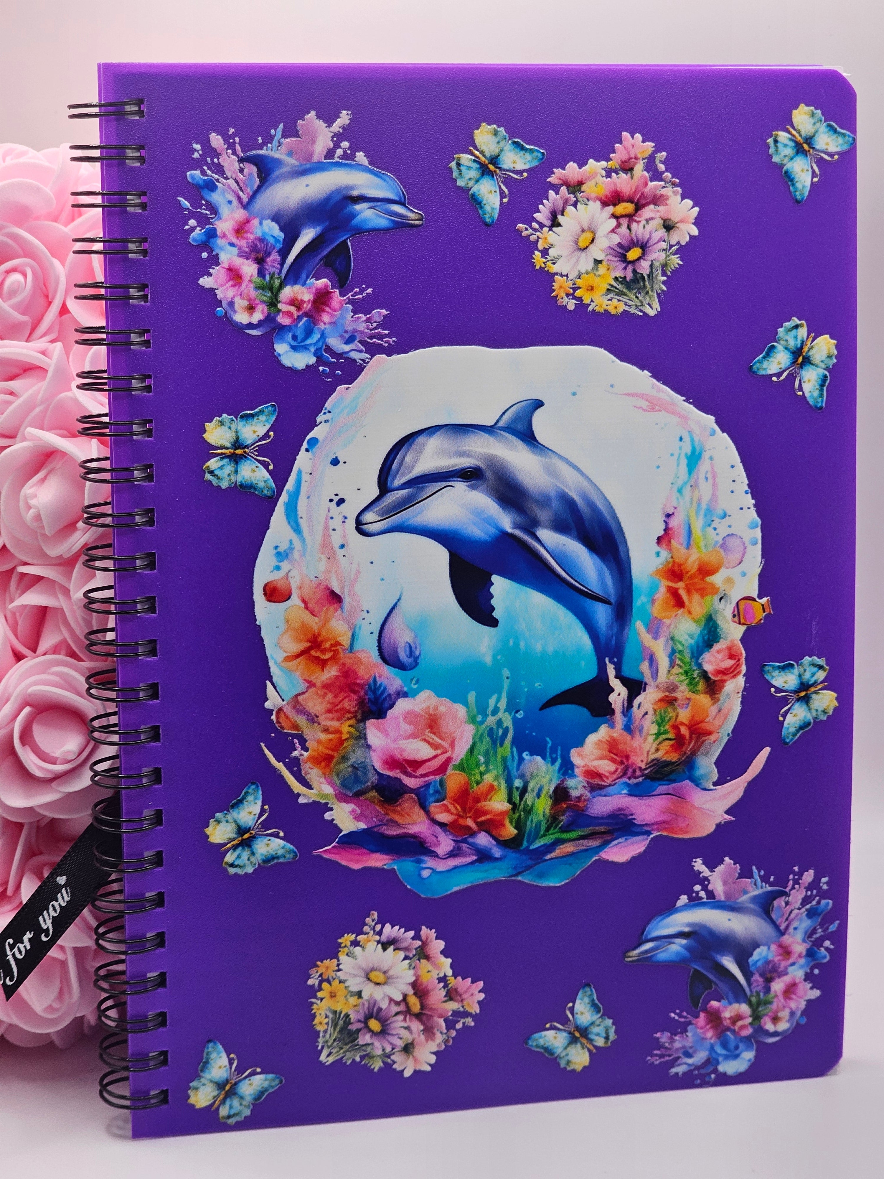 Watercolor Dolphins Spiral Notebook